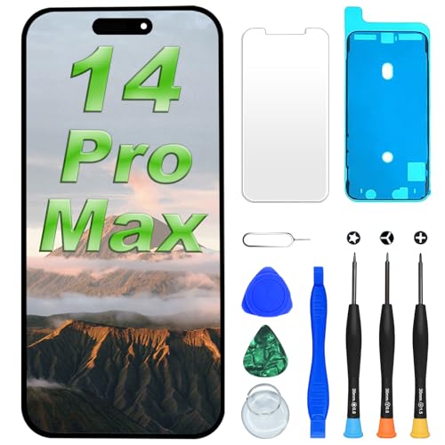 DIGI4U LCD for iPhone 14 Pro Max Replacement Screen 6.7 [Truetone][3D Touch][Small Notch] Screen for iPhone 14 Pro Max Display Digitizer Assembly with Repair Tools for iPhone 14 Pro Max LCD