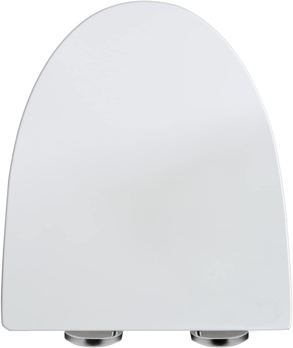 WinZo UF002 Slow Close Elongated Toilet Seat with Non-slip Seat Bumpers,Top Mounting Quick Release Easy Remove Durable Hinges White