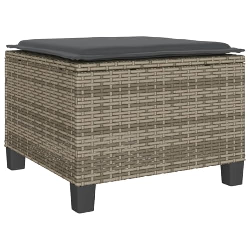 Table de jardin et chaise résistant aux intempéries en polyrotin gris - 8