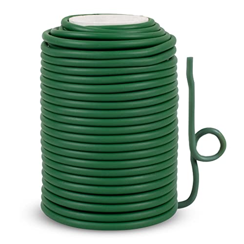 LEREATI Alambre Plastificado de Jardín 3.5mm x 20m Alambre Jardineria Verde Cuerda Huerto con Revestimiento de Goma, Arbustos Lazos de Jardín para Plantas