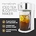 HomeCraft 3-Quart White Stainless Steel Café' Iced Tea And Iced Coffee Brewing System, 12 Cups, Strength Selector & Infuser Chamber, Perfect For Lattes, Lemonade, Flavored Water, Large Pitcher