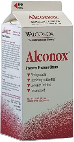 Alconox 1104-1 General Purpose Lab Glassware and General Facility Cleaning Powdered Detergent, 4 lbs. Container, Pack of 9