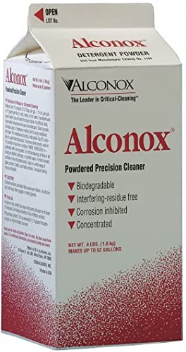 Alconox 1104-1 General Purpose Lab Glassware and General Facility Cleaning Powdered Detergent, 4 lbs. Container, Pack of 9