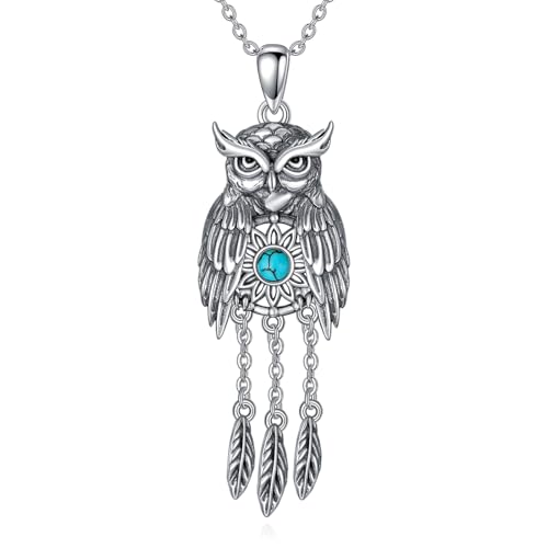BETHZA Owl Necklace 925 Sterling Silver Genuine...