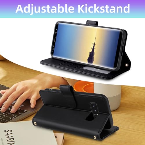 Housse Galaxy Note 8 en cuir synthétique multifonction avec plusieurs emplacements