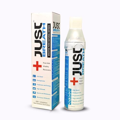 Image of Just Breath Liquid Oxygen Drops /Portable Oxygen Can /Respiratory Support for Health, Recovery, Sports, Outdoor Performance & Altitude /Fresh Pure Natural Canned Oxygen (Pack Of 10)