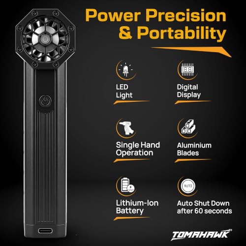 Image of TOMAHAWK JET-5000 Turbo Mini Jet Blower Fan |13,000 RPM, Brushless Motor | 184W Type-C Charging | Air Blower & Dust Cleaner for Car, PC, Home, Office & Workshop Dust Cleaning