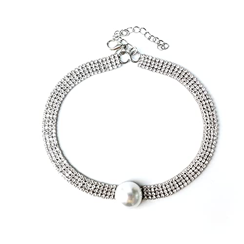 Halsketten für Damen, Perlen, Schlüsselbeinkette, Kristall, Anhänger für Damen, Silber, personalisierter Schmuck, Halsketten, kurze Halskette, Modeschmuck, Geschenke für Frauen, Mütter Cover