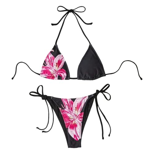 Tankini femme floral noir maillot de bain plage été tendance