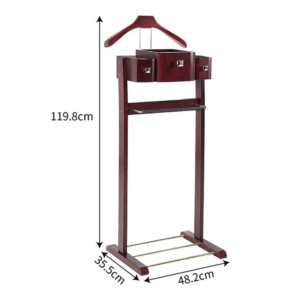 Hanr - Servomuto in legno di noce, con ripiano superiore e vassoio, per ufficio, camera da letto e bagno, 119,8 x 48,2 x 35,5 cm