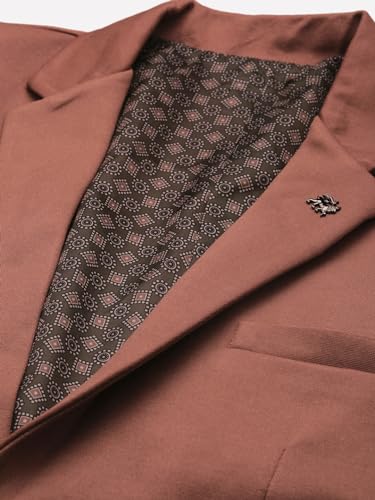 Image of SHOWOFFFF Men Solid Single Breasted Casual Blazer | Notched Lapel Full Sleeves Cotton Blazer for Mens | Slim Fit Regular Length Blazer for Men's