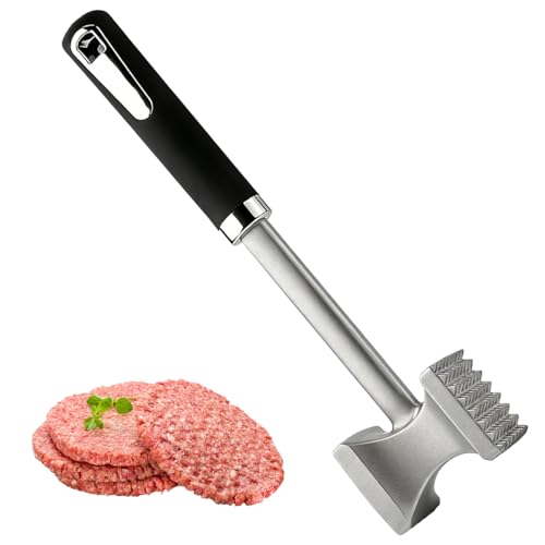 Attendrisseur de Viande Multifonction, Marteau à Viande Professionnel Double Face, Marteau à Attendrir avec Manche Antidérapant, Lavable au Lave-Vaisselle, pour les Escalopes, Côtelettes, Steaks