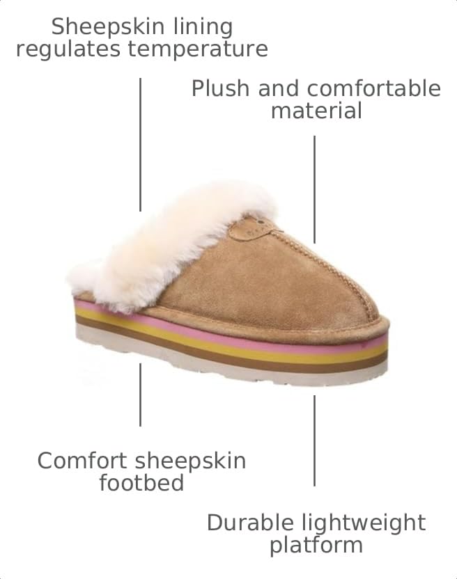 Image of BEARPAW Women's Retro Loki Slippers | Cozy Indoor & Outdoor Shoes, Warm Wool Blend Lining, Lightweight EVA Outsole, Indoor & Outdoor Comfort