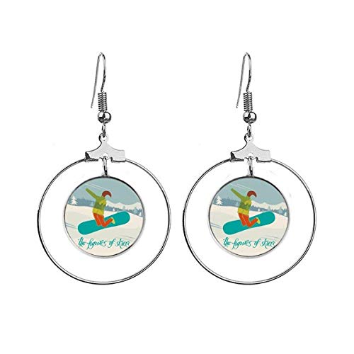 Boucles d'oreilles ski et planche cercle pour vos sessions de glisse cet hiver