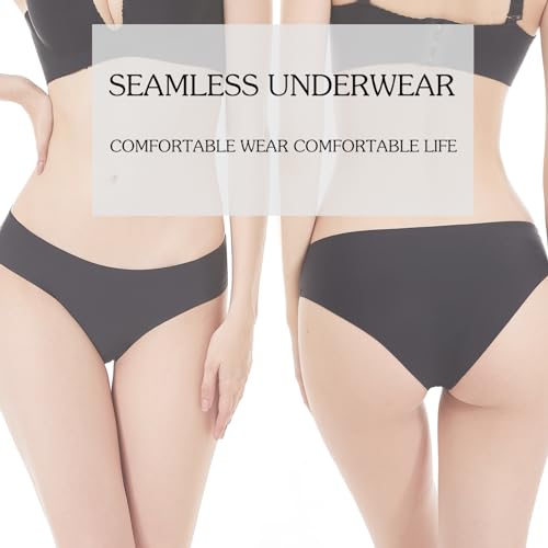 Image of OJCNBV Seamless Underwear for Women No Show Panties Invisibles Briefs Soft Stretch Bikini Underwears 6 Pack