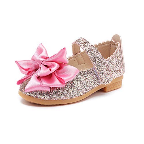 Toddler Little Girls Ballet Mary Jane Flats Bowknot Glitter Ballerina Wedding Princess Dress Shoes