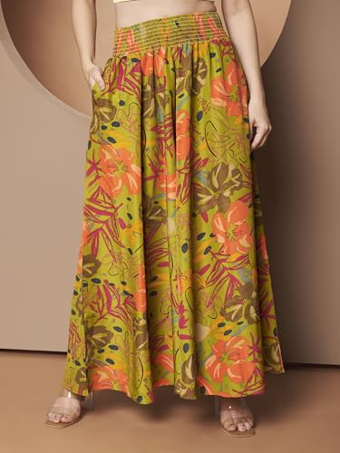 Image of KZULLY | Palazzo for Women | Solid & Printed | Stylish Wide-Leg | Comfortable Elastic Waist Bottomwear