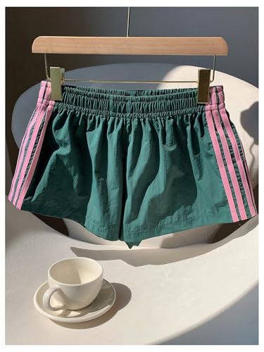 MakeMeChic Women's Y2k Striped Shorts Basketball Shorts Wide Leg Track Lounge Sweat Shorts4