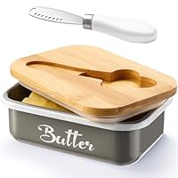 Solution de beurre tout-en-un : le beurrier Werwing comprend un couteau 3 en 1 en acier inoxydable (étaler, trancher, gratter) qui se fixe parfaitement dans le couvercle. Utilisez le couvercle comme une mini planche à découper – Parfait pour trancher...