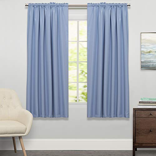 Image of Sweet Home Collection Window Curtains Treatment Panel 63 inch or 84 inch Long in Stylish and Unique Patterns and Designs for All Home Decor Ribcord Blue