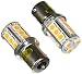 AMAZENAR 2-Pack 1156 BA15S P21W 1141 1003 1073 1095 Extremely Bright Amber / Yellow LED Light Non-Polarity 10-30V-DC 5050 18 SMD Replacement Bulb For Turn Signal Light Lamps
