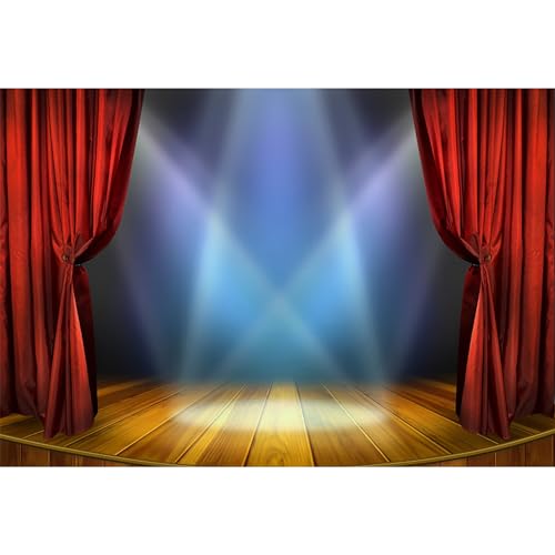 Fondo teatral 7x5ft cortinas rojas para fotografía miniatura 1