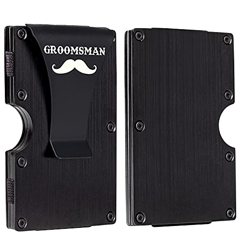 Awofer Personalized Groomsmen Wallet Gifts Set Custom For Groomsmen Aluminum Metal Wallet With Money Clip Engraved Groomsmen Gifts Elegant Card Holder On Wedding #TOP3