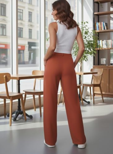 Image of GRECIILOOKS Trousers for Woman | Womens High Rise High Waist Flared Korean Style | Formal Pant for Women Office Wear| Track Pants for Womans Elegant for College & Events (Available in Plus Size)