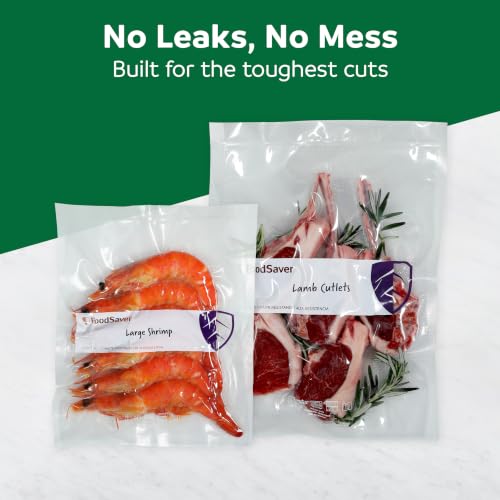 Image of FoodSaver Heavy Duty Quart Vacuum Seal Bags, 88 Count 8 inch x 11 inch BPA-Free Freezer Bags, 30% Thicker for Food Storage, Sous Vide, and Meal Prep