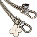 YOHAX Silver Chain Strap Replacement Crossbody Bag Handbag Purse Making Supplies With Clover and Peach Heart (23