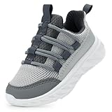 YESKIS Toddler Sneakers for Boys Running Tennis Shoes Kids Lightweight Breathable Mesh Walking Sport Athletic Shoes Light Grey 9