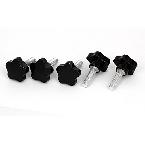 Aexit M10x35mm Thread Clamps 40mm Dia Star Head Screw Clamping Knob Strap Clamps Grips 5Pcs