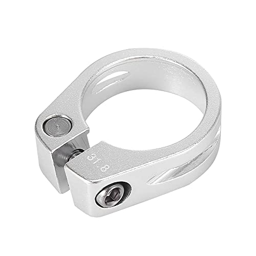 X AUTOHAUX 31.8mm Aluminium Alloy Bike Seat Post Clamp Seat Post Adapter, Silver Tone