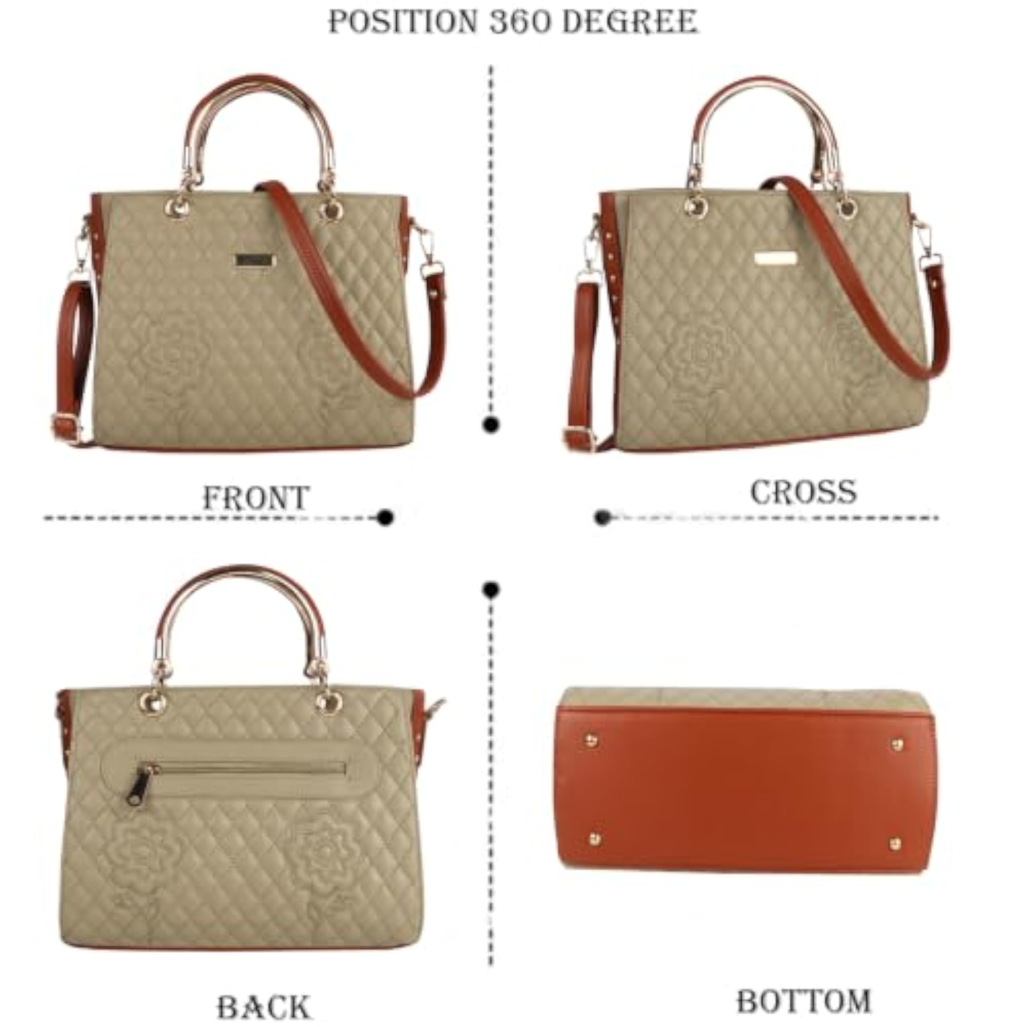 Women's Stylish PU Leather Handbag, Spacious Tote Bag