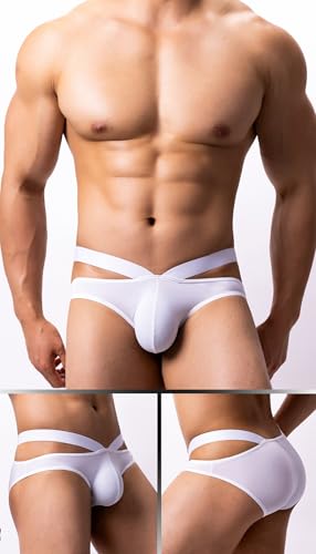 Men's Ice Silk Bikini Solid Briefs Classic Low Rise Underwear3