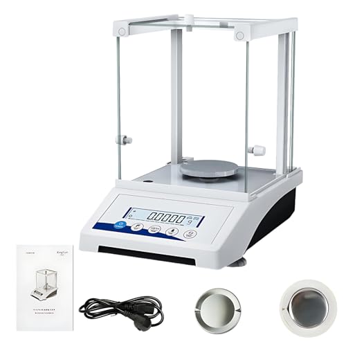 SHEUAO Báscula De Precisión De 0,001 G/0.0001g - Balanza Digital Analítica Lab - Báscula Electrónica De Precisión con Una Precisión De Pantallas LCD -Incluye Pesas De Calibración 0.0001g/220g