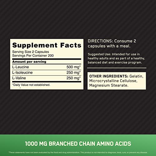 Optimum Nutrition 1102348 Instantized Bcaa Capsules, Keto Friendly Branched Chain Essential Amino Acids thumb #1