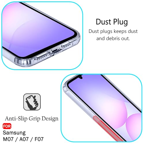 Image of TheGiftKart Back Cover Soft Case for Samsung Galaxy M07 / F07 | Best Camera Protection | Inbuilt Dust Plugs & Anti-Slip Grip | Ultra Clear Slim Cover Case for Samsung M07 / F07 (Silicone, Transparent)