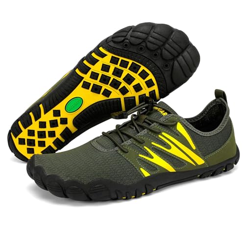 Saguaro Zapatillas Barefoot Hombre Escarpines Secado Rápido Zapatos De Agua Ligeras Transpirable Calzado Descalzo Minimalistas Antideslizantes, Verde Militar, 43 Eu Saguaro Zapatillas Barefoot Hombre Escarpines Secado Rápido Zapatos De Agua Ligeras Transpirable Calzado Descalzo Minimalistas Antideslizantes, Verde Militar, 43 Eu