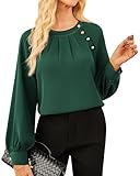 GRACE KARIN Women's Chiffon Skirts A-line Pleated Swing Midi Skirt Dark Green M