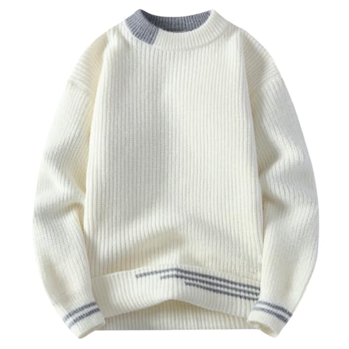 Suéter de rayas otoñal para hombre look casual de oficina con bloques de color modernos