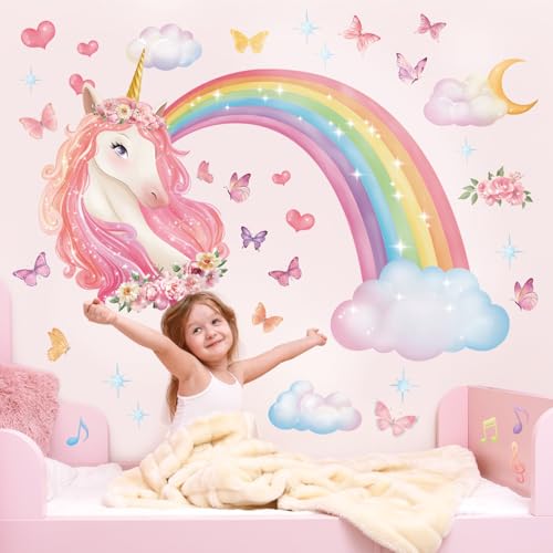 DECOWALL Vinilos Decorativos Arcoíris Unicornio 2 Hojas miniatura 2