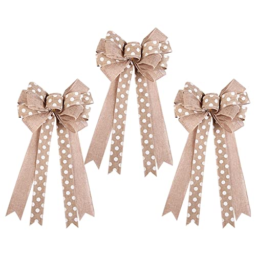 Pendentif de Noël nœud en tissu beige pour partager la magie des fêtes