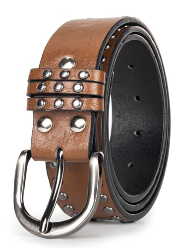 Classic-Studded-Belt for Women - Punk Rock Rivets-Belt for Jeans Pants Dresses(for 28"-38" waist)4
