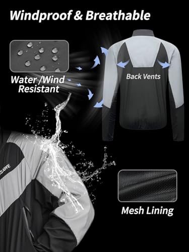 WOSAWE Men Reflective Jacket Night Glowing Bomber Jacket MTB Cycling Windbreaker Travel Sport Coat4