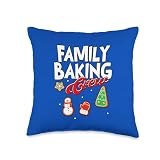 Family Baking Crew Christmas Cookies Fun Matching Group Throw Pillow