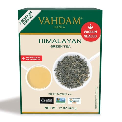 VAHDAM, Himalayan Grüner Tee (340g) 100% Reiner Grüntee Aus Dem Himalaya, Indien | Vegan, Glutenfrei, Laktosefrei | Frisch & Direkt Von Der Quelle In Indien | Grüner Tee Lose