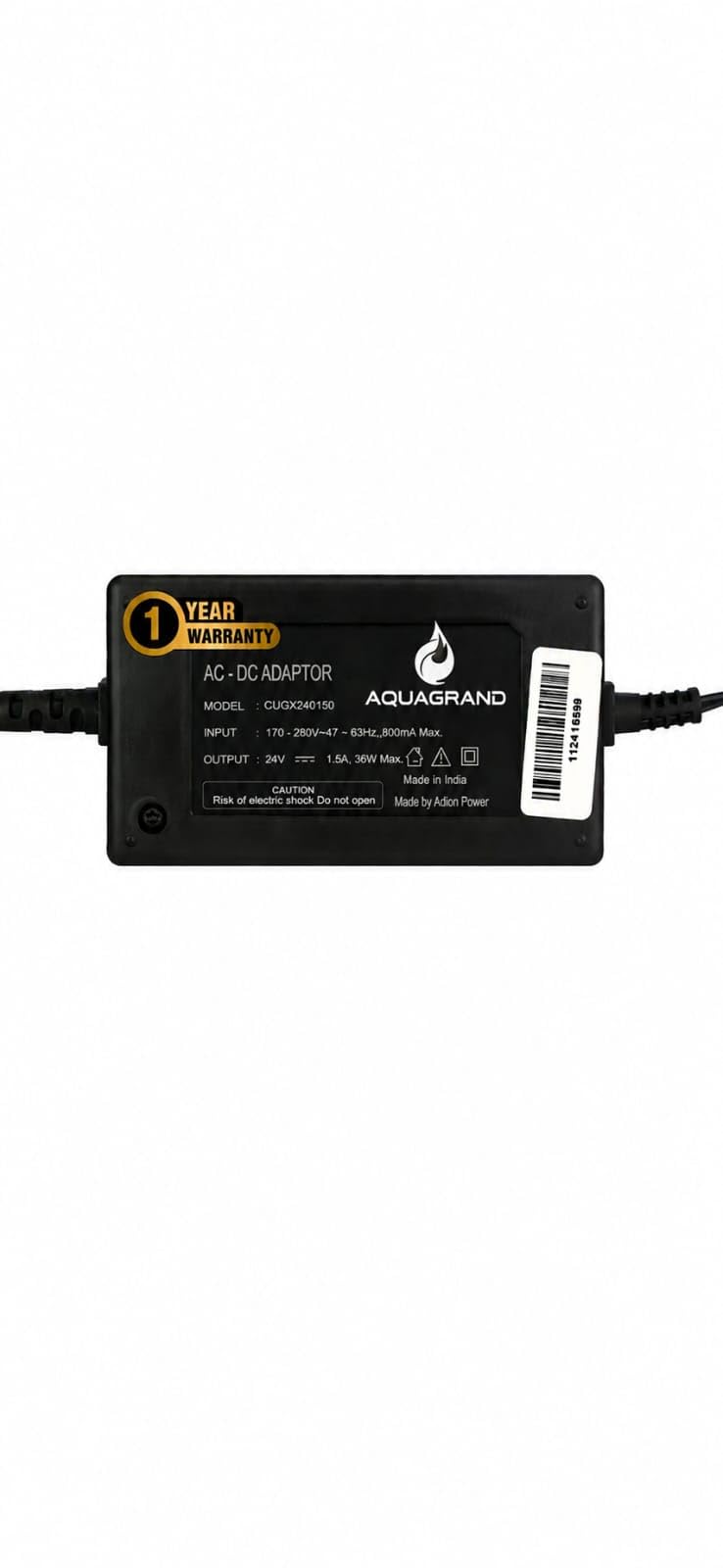 SMPS AQUAGRAND 24V 2.5A RO SMPS Power Supply Adapter | Heavy-Duty AC-DC Spare Part for All Domestic & Commercial RO, UV, UF Water Purifiers | Water-Resistant, Surge Protection, 3-Pin Plug (Black)-picture-21
