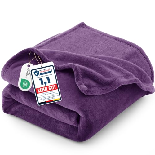 CozyLux Kuscheldecke Flauschig Decke 230x270 cm Purpur – Ansicht 1
