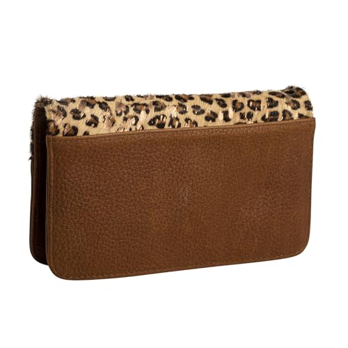 STS Ranchwear Womens Great Plains Evie Leopard Print/Brown Leather Clutch Bag2